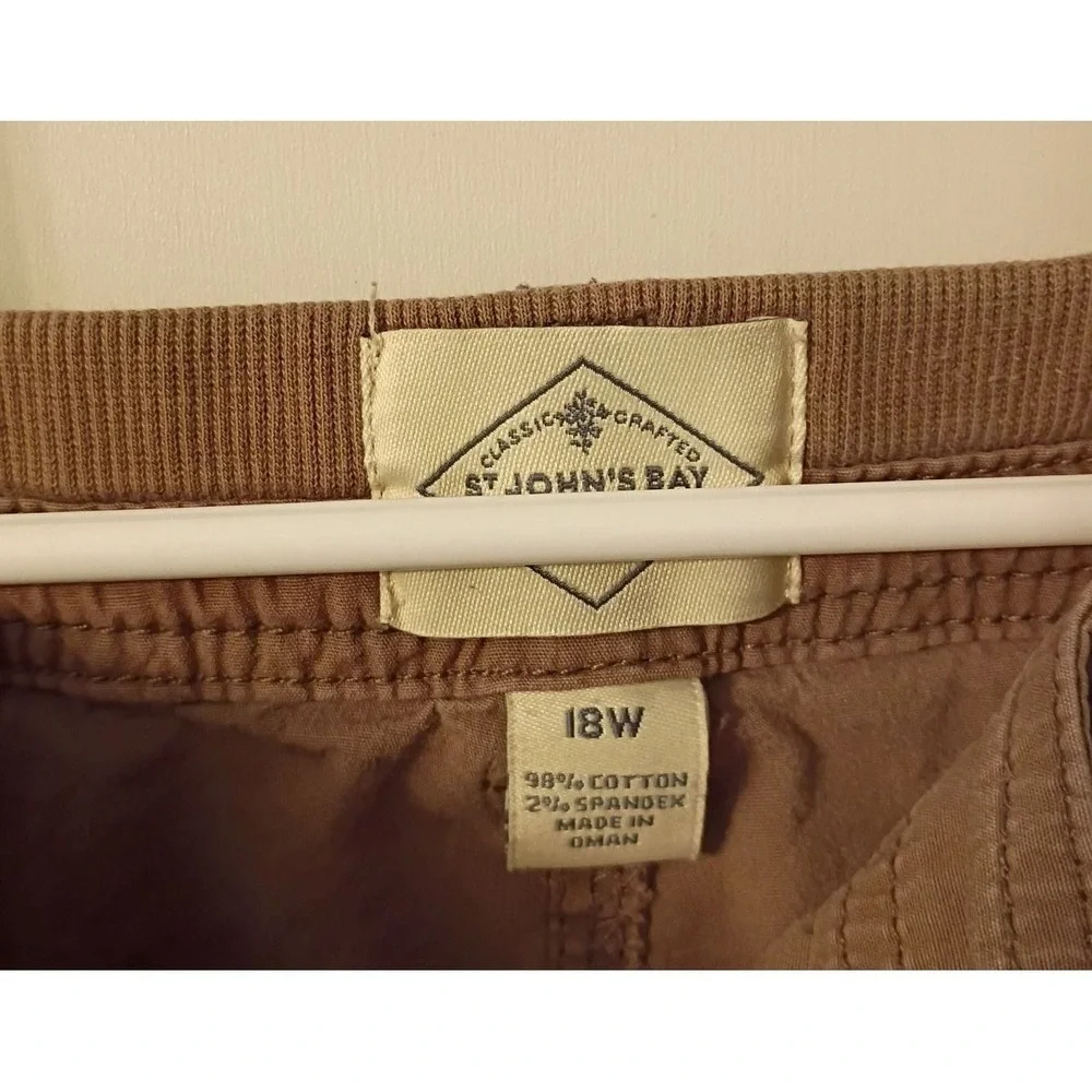 Women's St. John's Bay Casual Shorts Brown Size 18W Cotton and Spandex